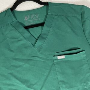 FIGS Technical Collection Green Scrub Top Women's Size Small